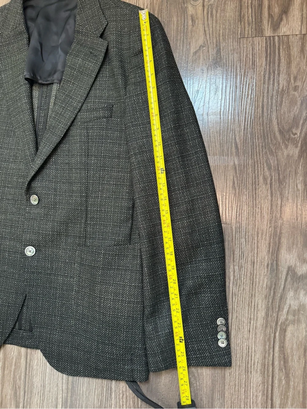 Hugo Boss Dark Charcoal Textured Unlined Sport Coat